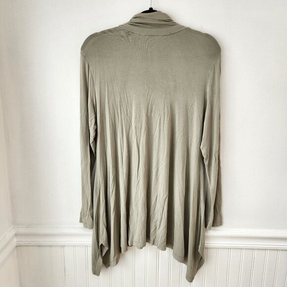 Soft Surroundings Timely Turtleneck Green Trapeze Shirt Top Petite Large PL - Picture 3 of 7